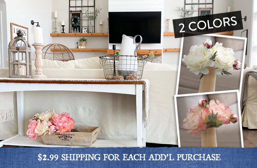 Lifelike Peony Stem Set of 2, Pick Your Color