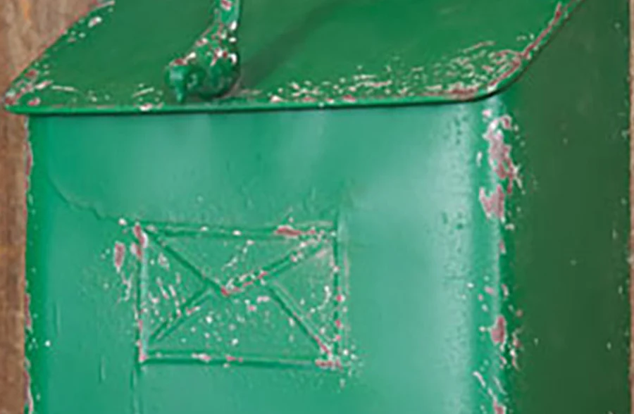 Distressed Green Post Box