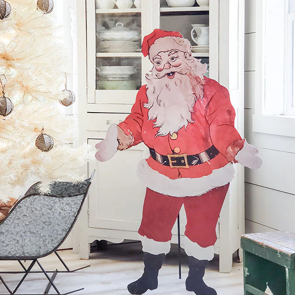 52 Inch Tall Vintage-Inspired Lifesize Santa Cutout