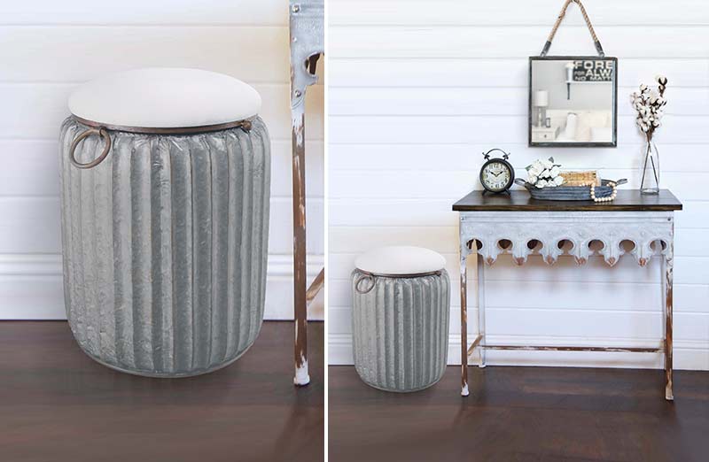 Corrugated Metal Storage Drum Stool