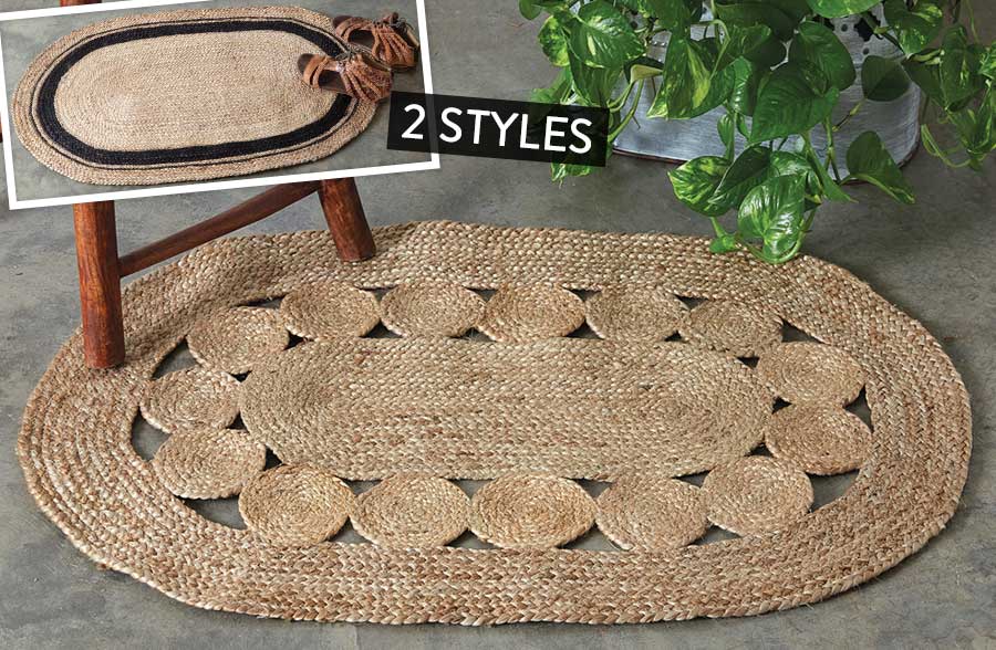Natural Jute Accent Rug, Pick Your Style