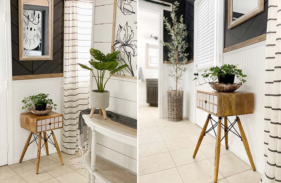 Modern Farmhouse Wooden Bedside Table