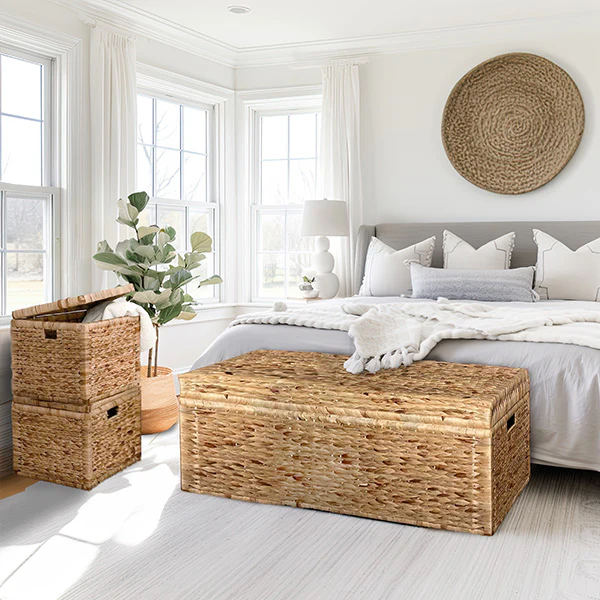 Woven Hyacinth Storage Chests, Set of 3