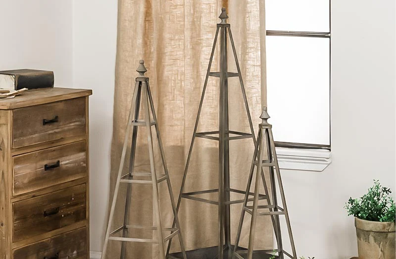 HUGE Metal Trellis Planters  Set of 3