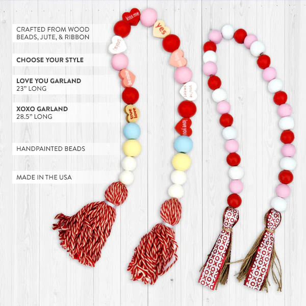 Handpainted Valentine's Day Garland, Pick Your Style