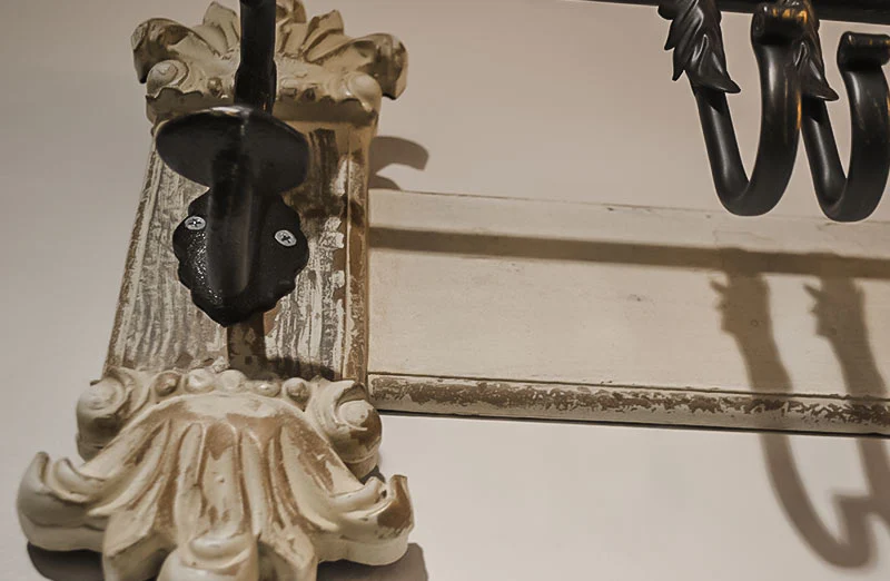 Carved Wood Coat Rack