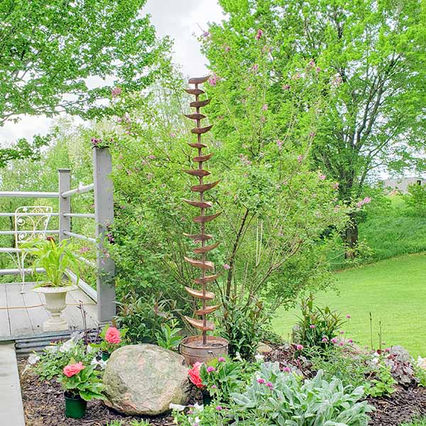 62 Inch Tall Cascading Leaf Fountain