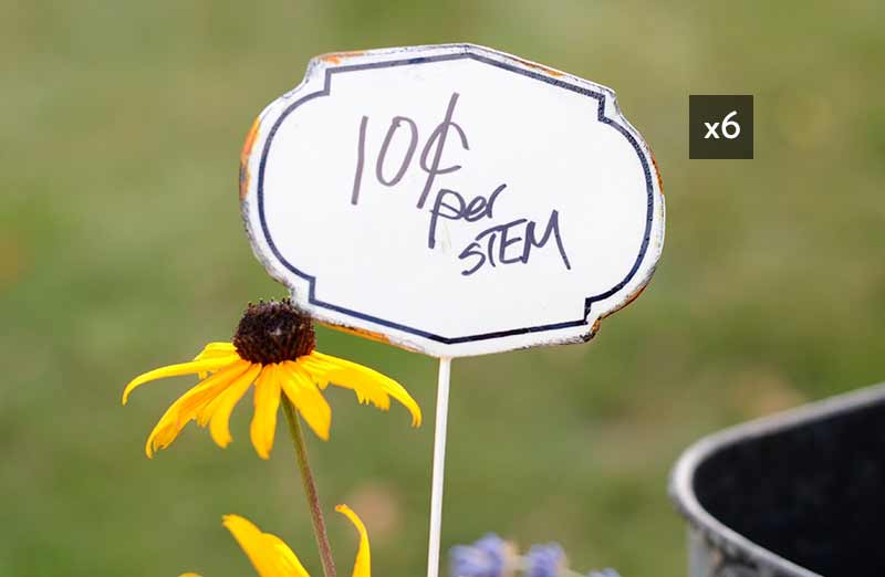 Vintage Enamel Garden Stakes  Set of 6