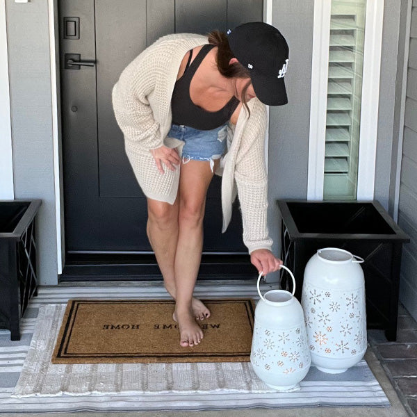 Metal Snowflake Lanterns, Set of 2