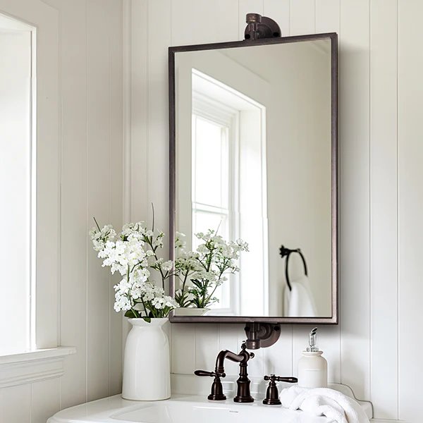 Industrial Metal Swivel Mirror, Pick Your Style