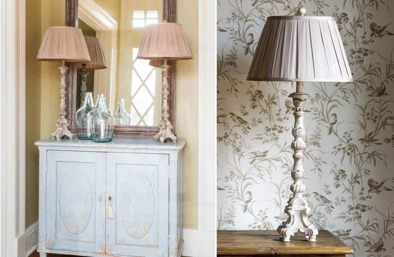 French Candlestick Lamps  Set of 2