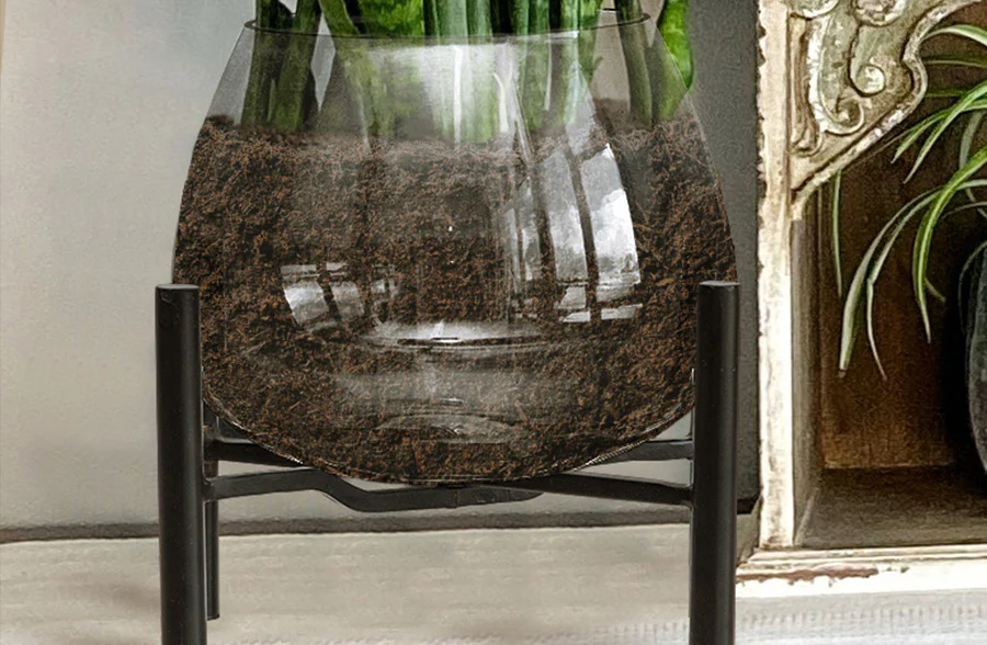 Glass Bulb Planter with Stand