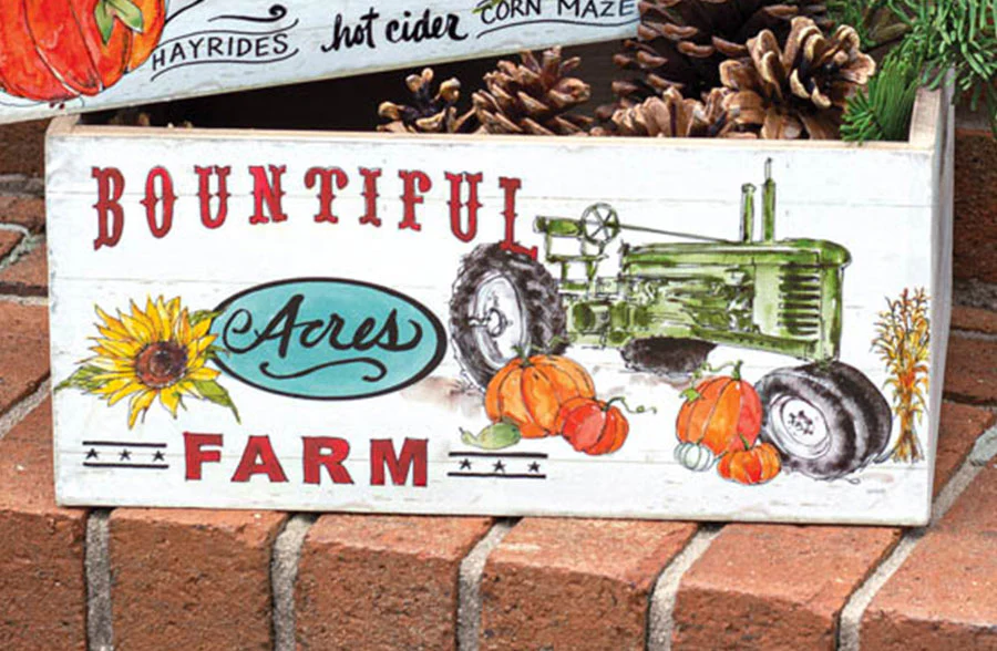 Autumn Wooden Farm Crates, Set of 3