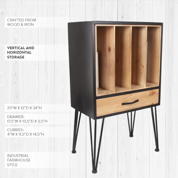 Two-Toned Mid-Century Cubby Cabinet