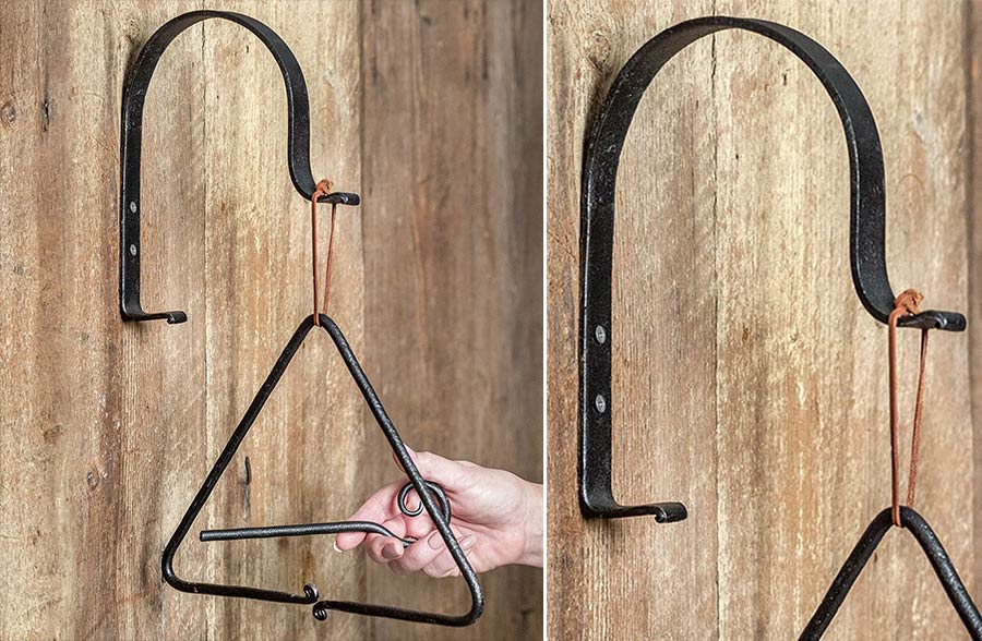 Triangle Dinner Bell with Bracket