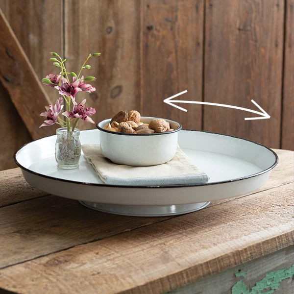 Enamel Inspired Tabletop Lazy Susan
