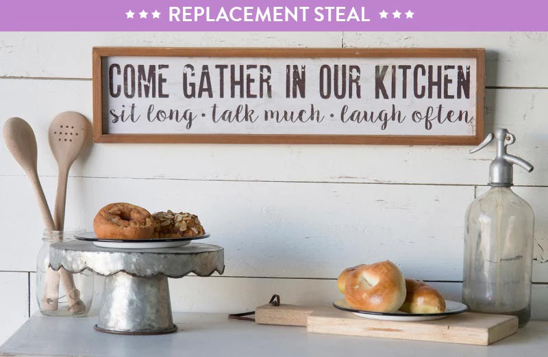 Wood Framed Come Gather In Our Kitchen Sign