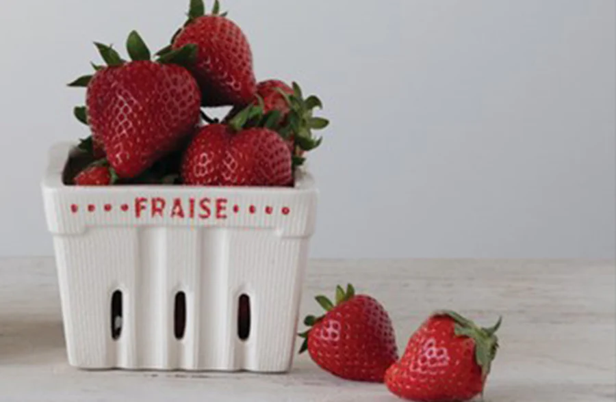 Textured Stoneware Berry Baskets, Set of 3