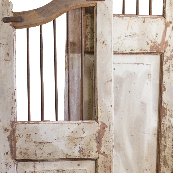 Repurposed Matching Wood and Iron Saloon Swing Doors, Set of 2