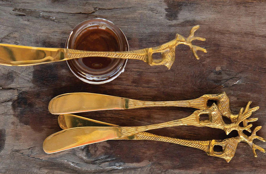 Reindeer Handle Canapé Knives, Set of 4