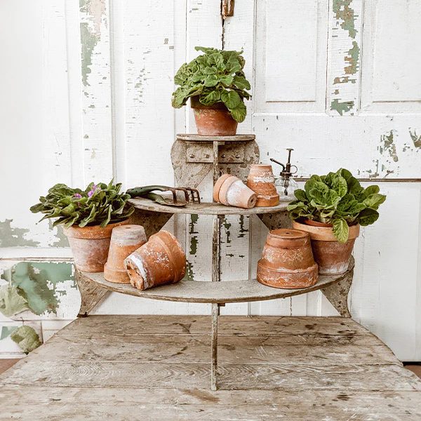 Rustic Wood Garden Tiered Plant Stand
