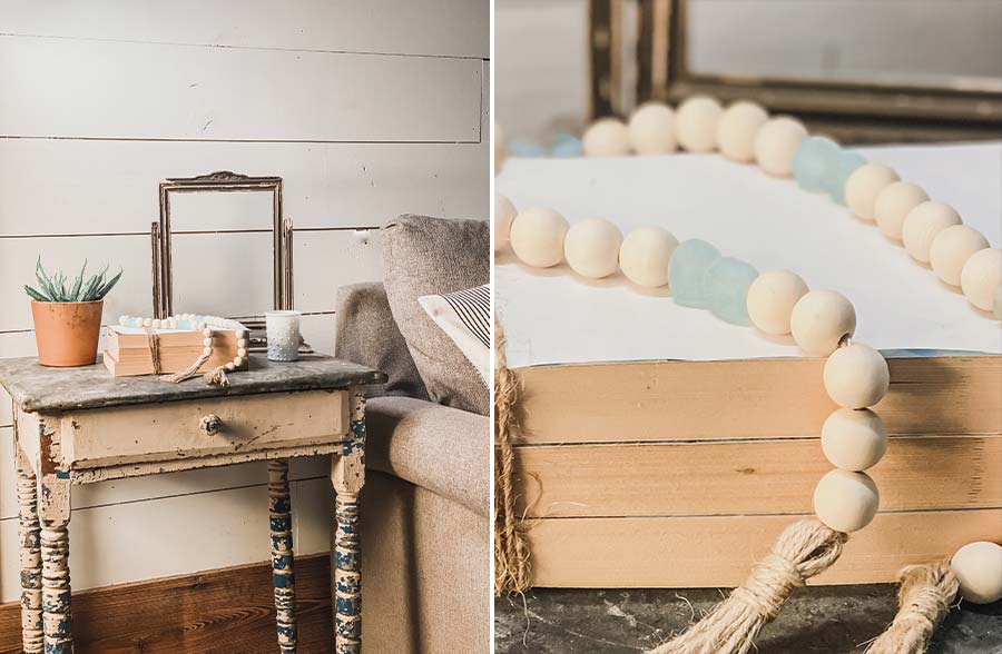 Wood & Recycled Glass Garland | ARTISAN MADE IN THE USA