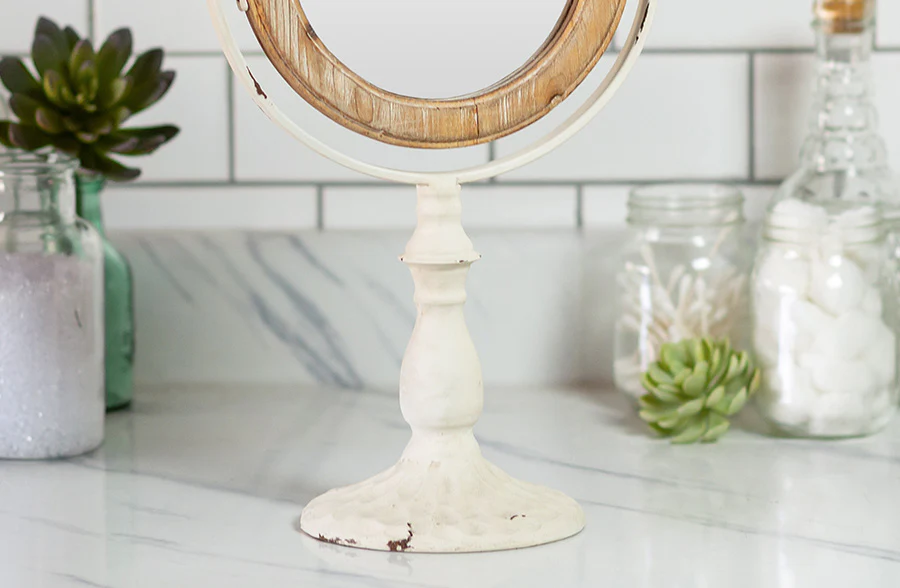 Antique White Tilting Vanity Mirror