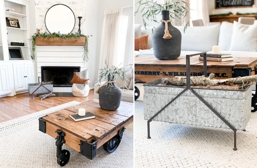 HUGE Galvanized Rustic Storage Bin