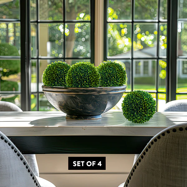 Lifelike Boxwood Ball Decorative Bowl Fillers, Set of 4
