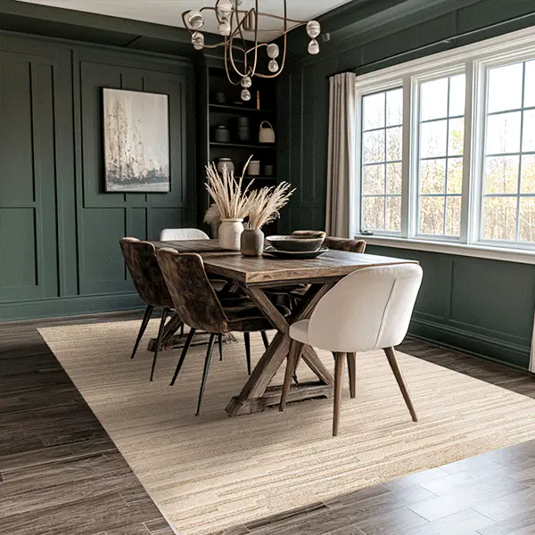 Abstract Striped Wool Area Rug, Pick Your Color/Size