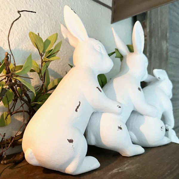 Playful Friends Bunny Decor Statues