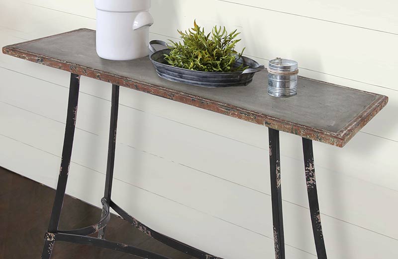 Galvanized Metal Console Table