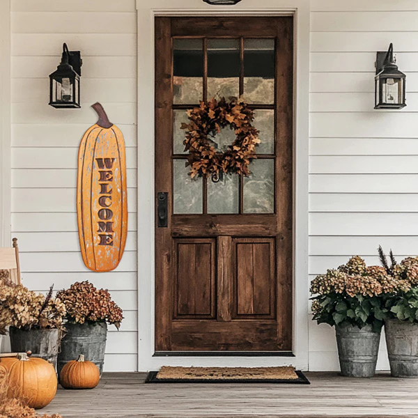 Welcome Pumpkin Porch Outdoor Sign