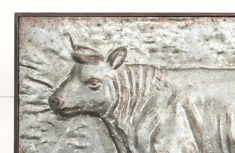 Metal Embossed Cow Frame