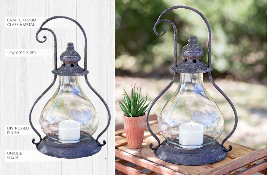 Vintage-Inspired Metal Candle Lantern