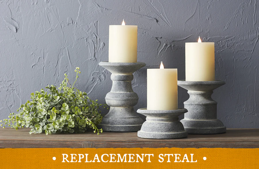 Chunky Terra Cotta Candle Holders, Set of 3