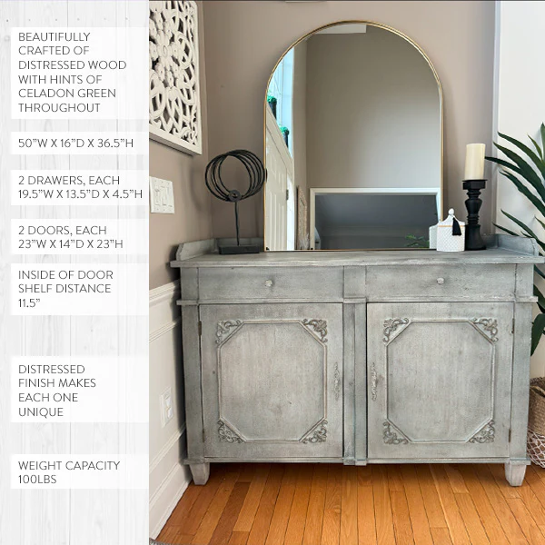 Antique Inspired Butler's Buffet Cabinet with Drawers