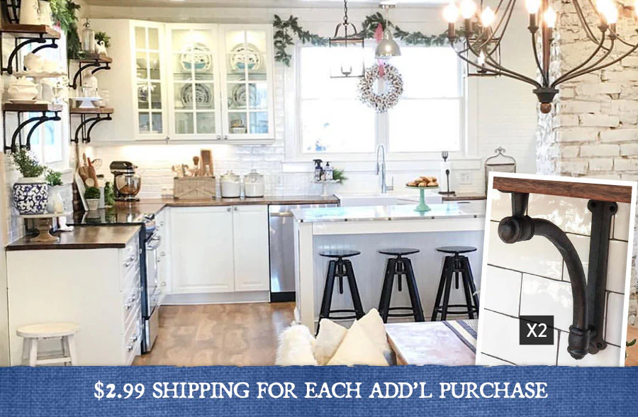 Cast Iron Shelf Brackets, Set of 2