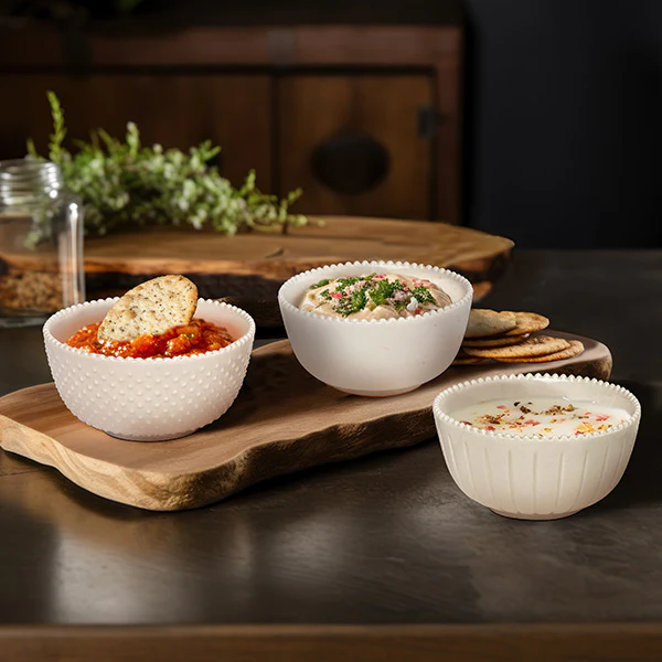 Textured Stoneware Bowls, Set of 3