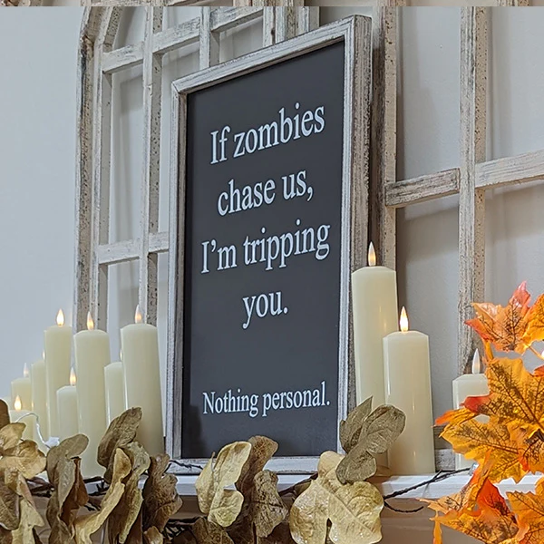 Framed Zombies Sign
