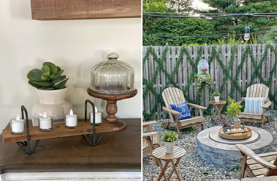 Rustic Wooden Standing Candle Votive