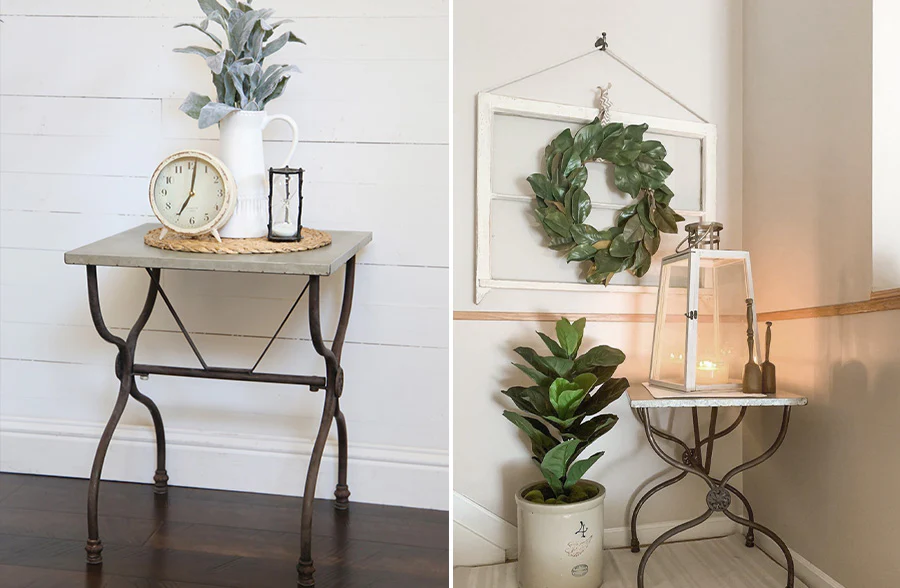 Rustic Metal Accent Table