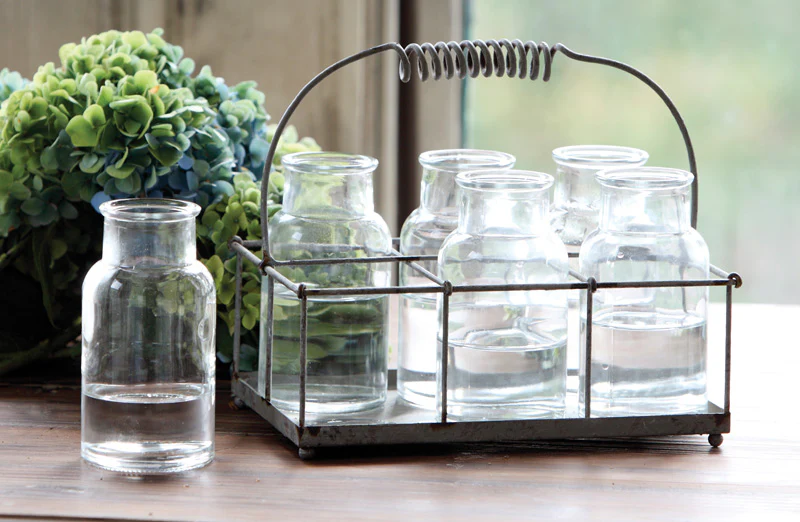 Large Milk Bottle Carrier with Jars