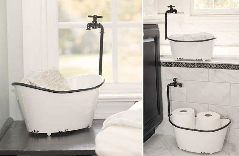 Chippy Enamel Tub Planters  Set of 2