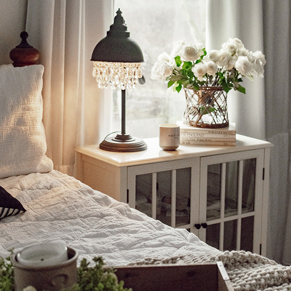 Adjustable Tabletop Crystal Chandelier Lamp