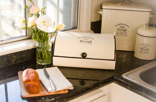 Old Sheffield Village Inspired Enamelware Bread Box