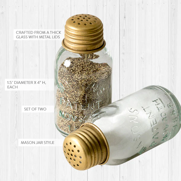 Mason Jar Salt and Pepper Shakers