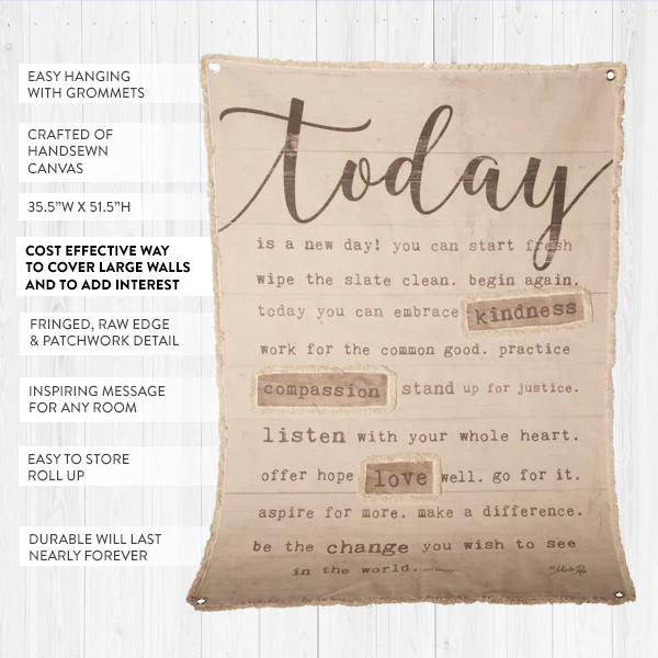 51 Inch LARGE Handsewn Feedsack Wall Art