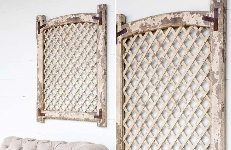 HUGE Distressed Chippy Lattice Wall Panel