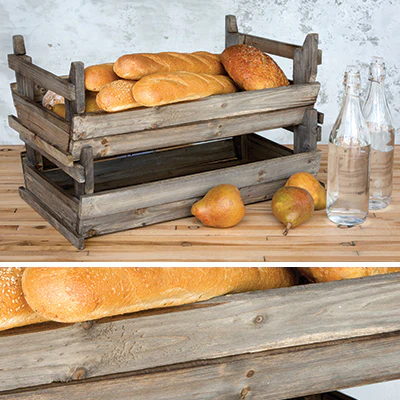 Distressed Stackable Wooden Bin